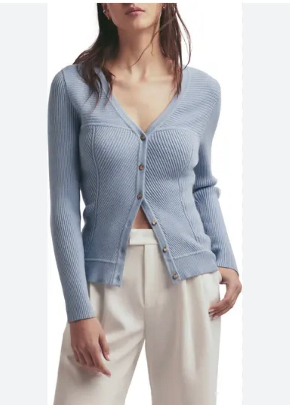 Favorite Daughter Lena Bustier Rib Cardigan - Size Small